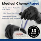 Supmedic Soft Max Disposable Nitrile Exam Gloves, Powder-Free Black 100 (L)
