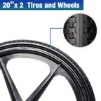 BAIVE BW 20" Flat Free Wheelbarrow Tires with 4Pcs 5/8" Bearing, Pu Flat Free Wheels Compatible with 2.44" Centered Hub for rubber-maid Garden Carts, Garden Trailers, Roofing Equipment