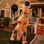 miwhse Halloween Inflatable Dinosaur Costume Adult Fancy Dinosaur Suit Blow up Trex Costume Full Body Dino Costume For Halloween Cosplay Party(brown)