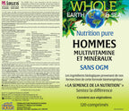 Natural Factors Whole Earth & Sea Men's Multivitamin & Mineral - Daily Health Supplement for Men Under 50 - Vegan, Non-GMO & Gluten-Free - 120 Tablets (60 Servings)