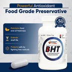 Wholesale Nutrition BHT - 250mg Potent Antioxidant - Non-GMO, Gluten-Free - Enhance Oil/Fat Preservation - Pure Butylated Hydroxytoluene for Foods/Oils - 180 Capsules