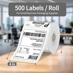 1000 4x6 Thermal Labels 500/Roll, HUOJI 4x6 Thermal Shipping Labels Roll Compatible with Rollo, Zebra, MUNBYN Printers, Commercial Grade