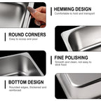 West Bay 6 Pack 1/9 Size Hotel Pan with Lids, 4'' Deep Steam Table Pan with Lid, 5.3'L x 2.7''W Stainless Steel Pans for Home, Party, Hotel, Buffet