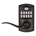 Kwikset SmartCode 917 Keypad Keyless Entry Traditional Residential Electronic Lever Deadbolt Alternative with Tustin Door Lever and SmartKey Security, Venetian Bronze