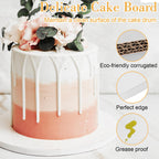 12 PCS Cake Drums 10 Inch, 10inch Drum, Cake Boards 10 Inch Round, 1/2" Thick Cardboard, Sturdy Circle, Base para Pastel Cardboard Base White Cake Boards for Wedding
