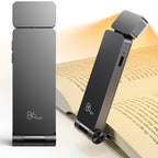 86lux Book Light, Rechargeable Reading Lights for Books in Bed, Ultralight Clip-on LED Bookmark Lamp with 3 Amber Colors & Stepless Dimming for Night Reading for Book Lovers, Kids, Ashen