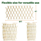 Jollybower 48x72 Inch Expandable Bamboo Trellis, Garden Lattice Fence, Expandable Fence for Climbing Plants, Vines & Ivy,Pet & Dog Barrier（Pack of 1）
