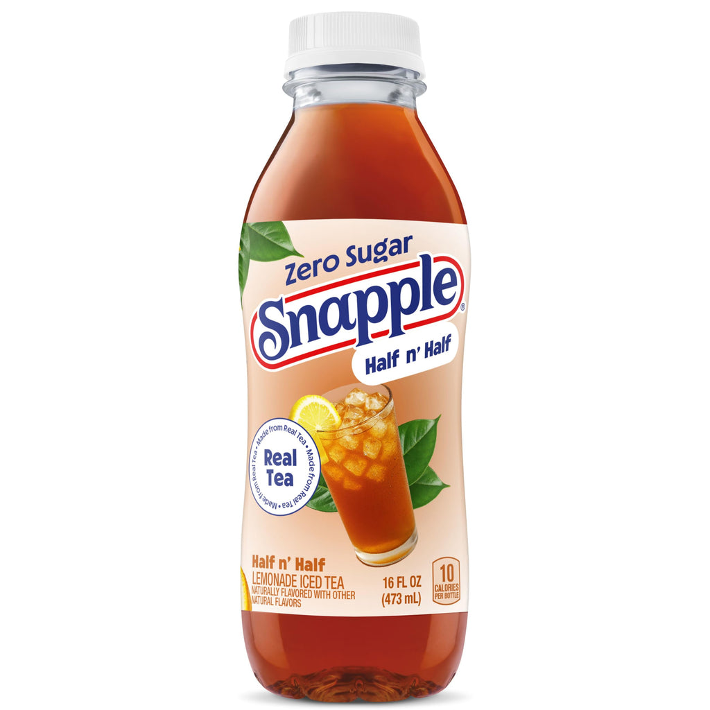 Snapple Zero Sugar Half 'n Half Lemonade Tea, 16 Oz Bottles, 12 Count