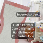 Vakly Extra Large Postpartum Maternity Pads [40 Pack] Hospital Style Super-Absorbent Contoured Pad Liners - 7" Wide X 14" Long - Heavier Overnight Post Birth Protection for Women - Incontinence Liners