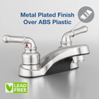 Pacific Bay Lynden Bathroom Sink Faucet - Metallic Plating Over Lightweight ABS Plastic (Brushed Satin Nickel) - 2 Pack