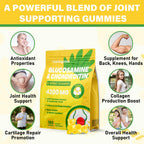 Glucosamine Chondroitin Gummies, 4200mg Extra Strength Joint Supplements Glucosamine Chondroitin with MSM & Elderberry for Joint Health, Flexibility, Immune Support for Adults, Men & Women, 180 Count