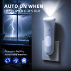 ROSSEX 4 in 1 Emergency Lights for Home Power Failure, 3 Pcs Rechargeable LED Flashlight Plug in Wall, Automatic Turn-On Power Outage Night Light Flashlight for Hurricane Preparedness Items