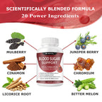 WINYEL Blood Sugar Complex Supplement - with Cinnamon, Bitter Melon, Chromium, Mulberry, Alpha Lipoic Acid, 60 Capsules
