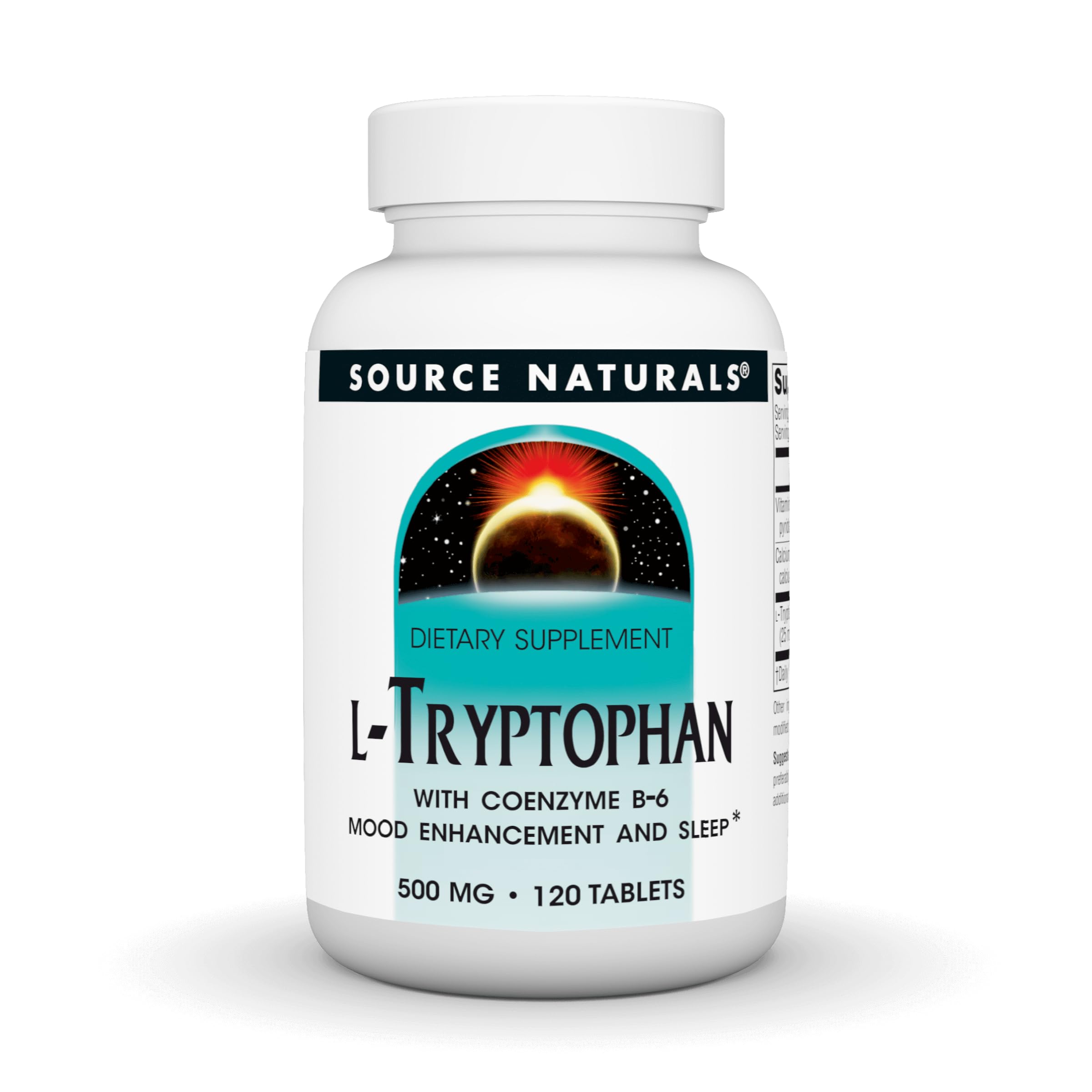 Source Naturals L-Tryptophan with Coenzyme B-6, 500mg - 120 Tablets
