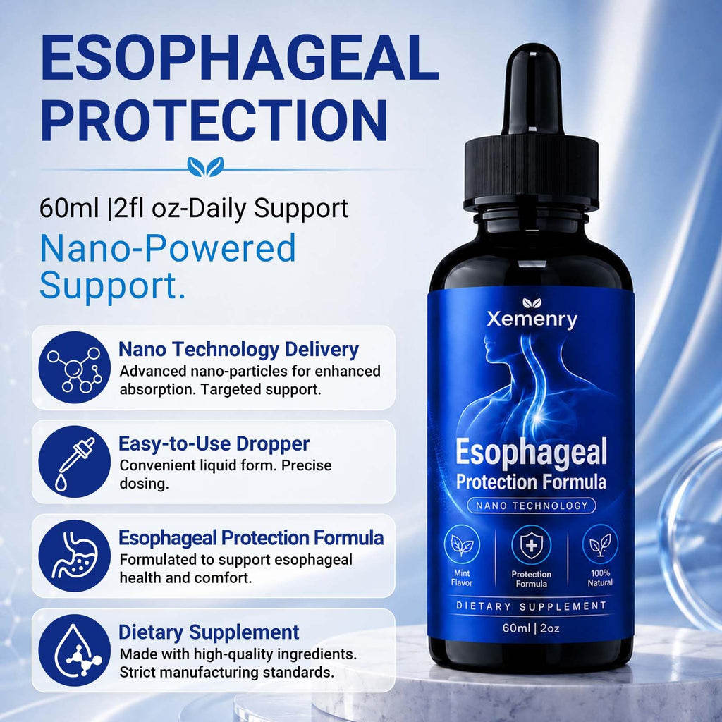 Nano Esophageal Relief Drops - Slippery Elm Bark, Zinc, L-Carnosine, L-Glutamine & Aloe Extract - Non-GMO, Dairy-Free - Relieves Digestive Irritation, Supports Throat & Stomach Comfort - 2 fl oz