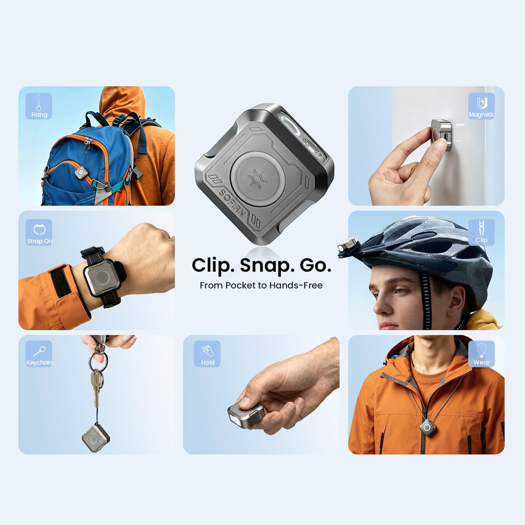 sofirn SE1 Mini Keychain Flashlight, 300LM Rechargeable EDC Light UV RGB