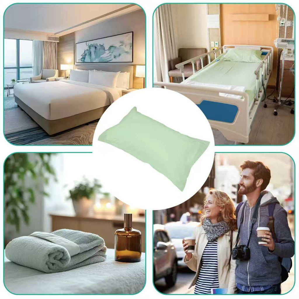 Disposable Pillow Case Covers(Pack of 100),Bulk Pillow Cases for Medical Hospital Travel,Paper Pillow Cases Disposable 21” Width x 30”Length (Green)