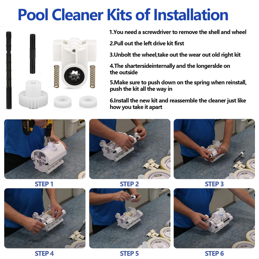 360289 Left Drive Kit & 360290 Right Drive Kit Pool Cleaner Bearings Tune Up Kit for Pentair Kreepy Krauly Rebel & Kreepy Krauly Warrior Pool Automatic Suction Cleaners/Vacuum Drive Axle Assembly