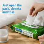FitRight Aloe Fragrance-Free Quilted Wet Wipes, Soft Pack with Flip Top, 8 x 12 Inches, Pack of 48 Wipes