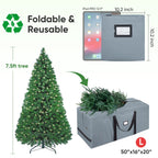 BALEINE 7.5 ft Christmas Tree Storage Bag, Heavy Duty 900D Oxford Fabric with Reinforced Handles and Dual Zippers Wide Opening, Extra Large Storage Container for Trees and Decorations (Grey)