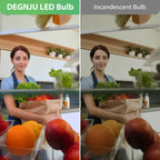 DEGNJU LED Refrigerator Light Bulb, 40W Equivalent, 120V, Fridge Light Bulb 2700K Soft White, A15 Appliance Bulb 5.5W for Freezer, 650LM, E26 Standard Base, 120V, Non-Dimmable, 4 Pack