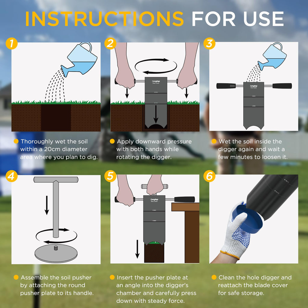 KINGTOP Golf Hole Cutter for Putting Greens, 4 and 6 in Cutting Depths
