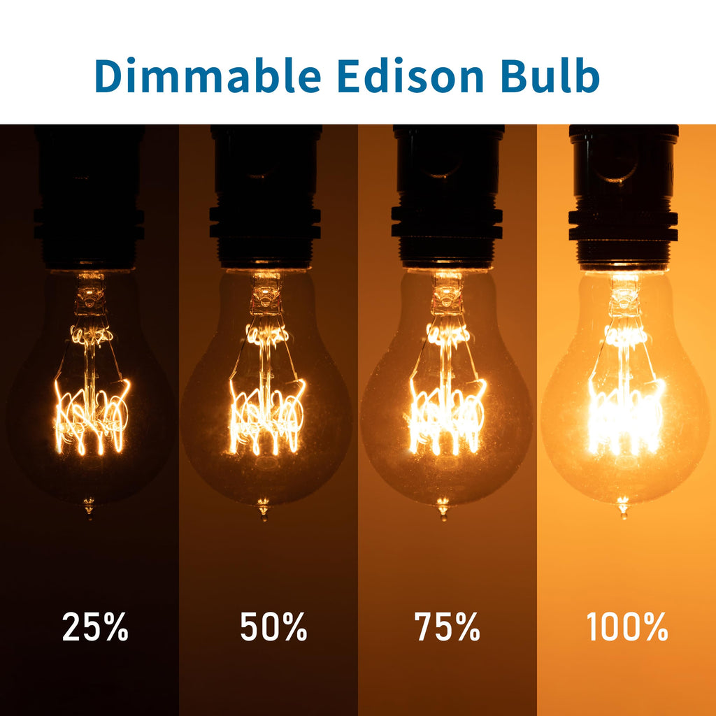 runquiz Round Edison Light Bulbs,G25 2200k LED Globe Light Bulbs,Warm Yellow Amber Light Bulbs,Pastel Low Watt Spiral Filament Edison Bulb 4W=40Watt,Vintage Old Fashioned Retro Filament Light Bulb