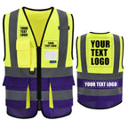 A-SAFETY Yellow purple High Visibility Vest Customize Logo (Yellow&Purple M)