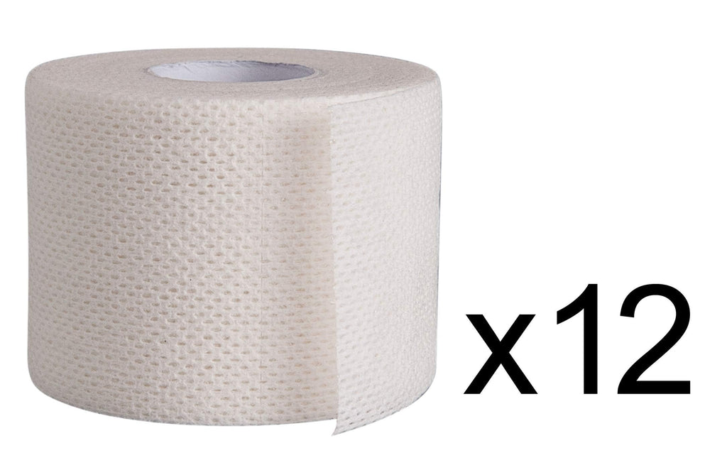 Areza Medical Surgical Tape - Porous Skin Soft Fabric Cloth Adhesive Tape - Fabripore - 2" x 10 yds. (5 cm x 9 m) - 12 Rolls per Box - 6 Boxes (Total of 72 Rolls)
