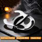 Lanmachoice White Knight Mask with Round Horns – Cosplay Costume Thickened PVC Mask for Halloween & Game-Inspired Looks
