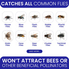 Fly Traps Outdoor Fly Trap for Patio. 4 Non-Toxic Pre-Baited Flies Bags Outdoor Disposable. Hanging Bug Catchers for All Filth Flies Killer for Outside Bug Control in Yard Horse Ranch Trash Can.