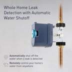 Moen Flo 3/4-inch Smart Water Shut Off Valve, Smart Home Water Monitor Leak Detector, Wifi Connected, App Enabled Flow Meter and Shutoff, 900-001