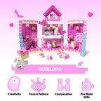 GobiDex 100PCS Magnetic Blocks Princess Building Toys for Girls 3+, Magnet Pink Castle STEM Sensory Playsets for Toddler Kids Birthday Gifts