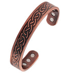 Reevaria Heavyweight Large Copper Celtic Magnetic Cuff Bracelet for Men, with 10 Magnets