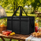 Bodaon Insulated Food Delivery Bag, XXXL Reusable Warming Bag, Black, 1Pk