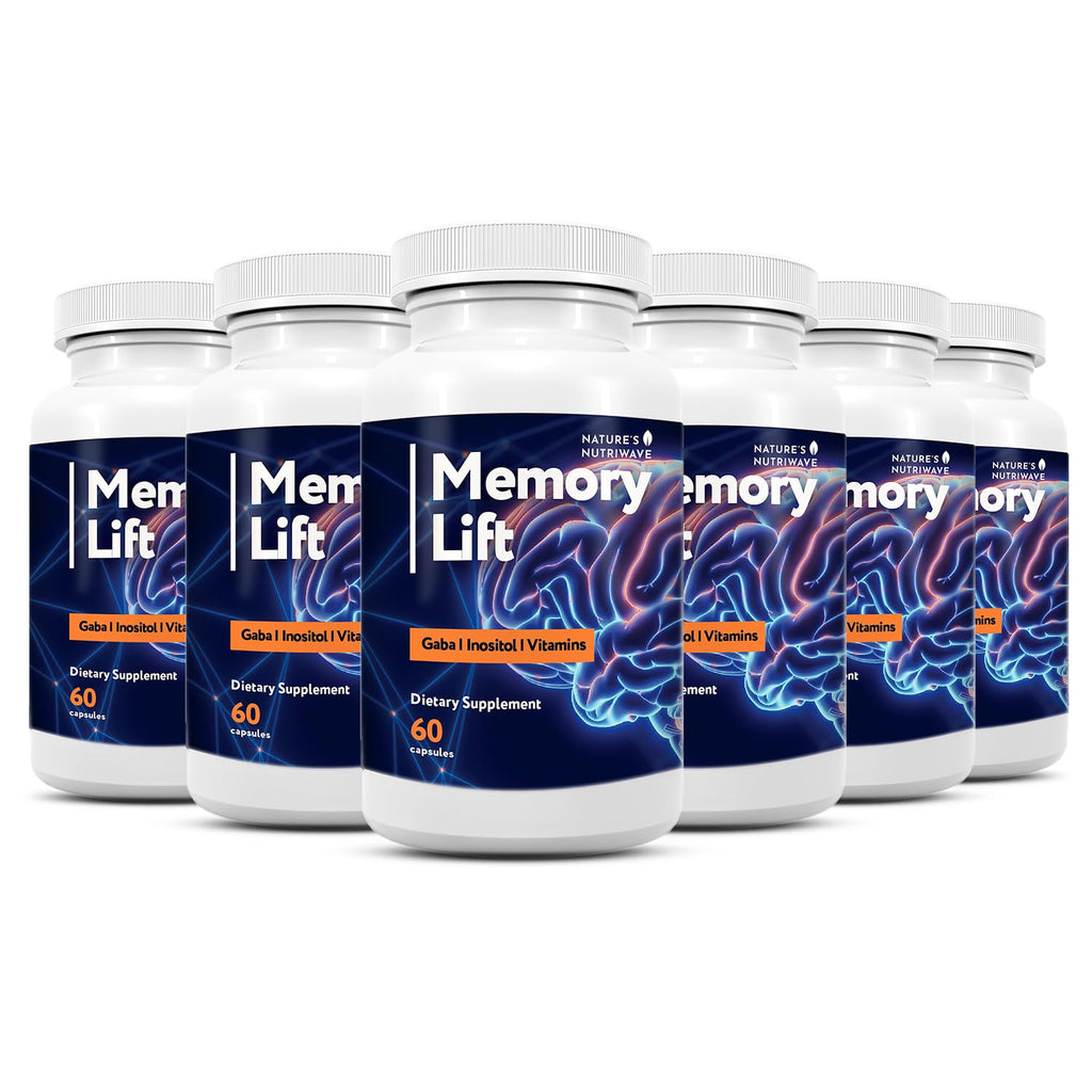 Memory Lift Capsules – Natural Daily Supplement with Vitamins A, C, D, E, B-Complex, Biotin & Choline – Made in USA, GMP-Certified, Non-GMO, Vegetarian – 60 Capsules, 6 Month Supply