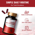 Risabou 2 Bottles Hirudin Peptide 300mg, Nattokinase 150mg with Red Yeast Extract, Black Garlic Extract, Selenium, Vitamin E, Soybean Peptide 7 in 1 Formula丨120 Capsules