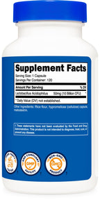 Nutricost Lactobacillus Acidophilus 10 Billion CFU, 120 Veggie Capsules - Probiotic (2 Bottles)