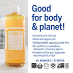 Dr. Bronner's Magic Soap-Pure-Castile Liquid Soap (Citrus, 32oz, 2-Pack)-Regenerative Organic Certified Oils, 18-in-1 Uses: Body, Hair, Laundry, Pets & Dishes, Concentrated, Vegan, Non-GMO