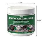 Truey Pot Bottom Black Stain Cleaner Set, Stainless Steel Cleaning & Polishing,Powerful Kitchenware Cleaner, Cooktop Pot Cleaner Effortless for Burned Cookware,Multi-purpose Oil Stain Remover (400g)