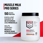 Muscle Milk Pro Series Protein Powder Supplement, Intense Vanilla, 2 Pound, 11 Servings, 50g Protein, 3g Sugar, 20 Vitamins & Minerals, NSF Certified for Sport, Workout Recovery, Packaging May Vary