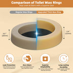 Hibbent Extra Thick Toilet Wax Ring Replacement Kit, Universal Toilet Seal Ring with Brass Bolts and Toilet Bolt Covers, PE Toilet Flange Fits 3 Inch and 4 Inch Drain Pipes