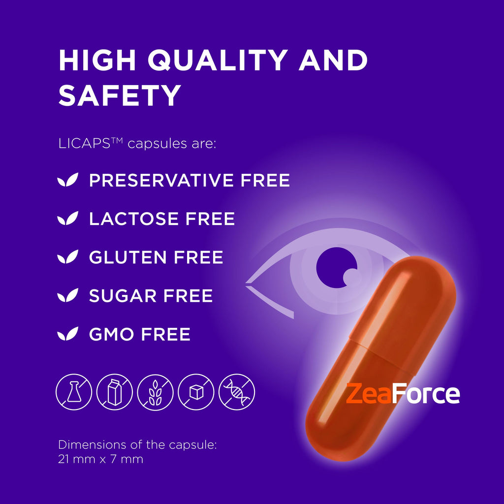 ZeaForce - Excellent Vision with 1 Capsule/Day. Concentrated Composition. Multidirectional Action. Liquid Formula for Complete Absorption and Faster Effect. Laboratory Tested. (3 Month Supply)