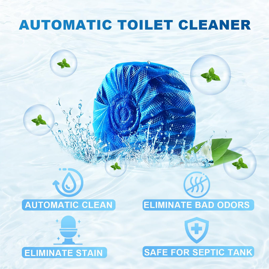 Msvvko Toilet Bowl Cleaner Tablets 40 Pcs, Septic Safe Automatic Toilet Tank Cleaner with Sustained-Release Technology, Powerful Long-Lasting Blue Tabs for Bathroom Stain Remover & Deodorizer