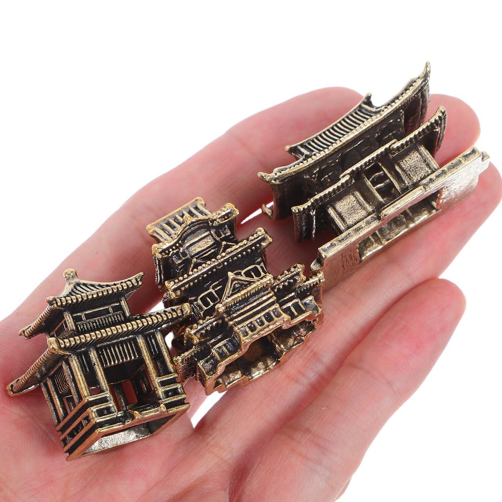 Amosfun 3pcs Mini Pagoda Sculpture Tiny Vintage Miniature Figurine for Zen Garden Micro Landscape Enhancements Aquariums Bookshelves Ornament 1.2"