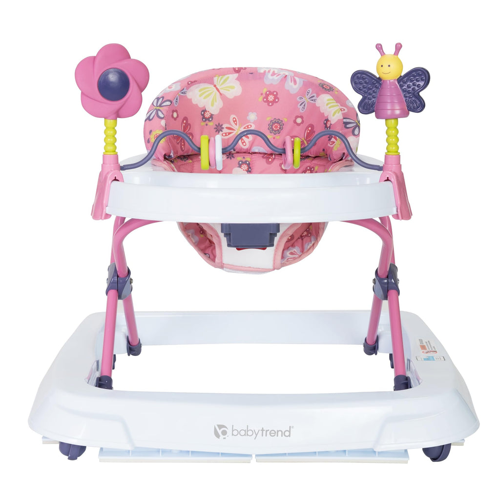 Smart Steps Trend Activity Walker with Removeable Toy Bar, Multi-Directional Front Wheels, Tray, Adjustable Height and Flat Fold Frame for Storage, Ages 6 Months +, Emily Pink