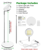 Tmsluody Plant Grow Light, Full Spectrum Grow Lights LED Spotlight with Metal Base, Desk Plant Growing Lamps with Auto On Off Timer 3/9/12H, 6 Brightness Levels, 9.8-25.6'' Adjustable Height