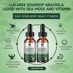 (2 Pack) Soursop Graviola Leaf Extract Liquid Drop Plus Pure Botanical Sea Moss for Cell Support & Regeneration, Immunity and Gut Health, Soursop Bitters Liquid丨Full Texture, Natural Flavor, 1 Fl Oz