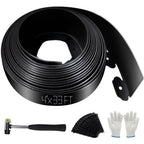 No Dig Landscape Edging 33FT, 4-Inch Plastic Edging, 100 Spikes & Hammer