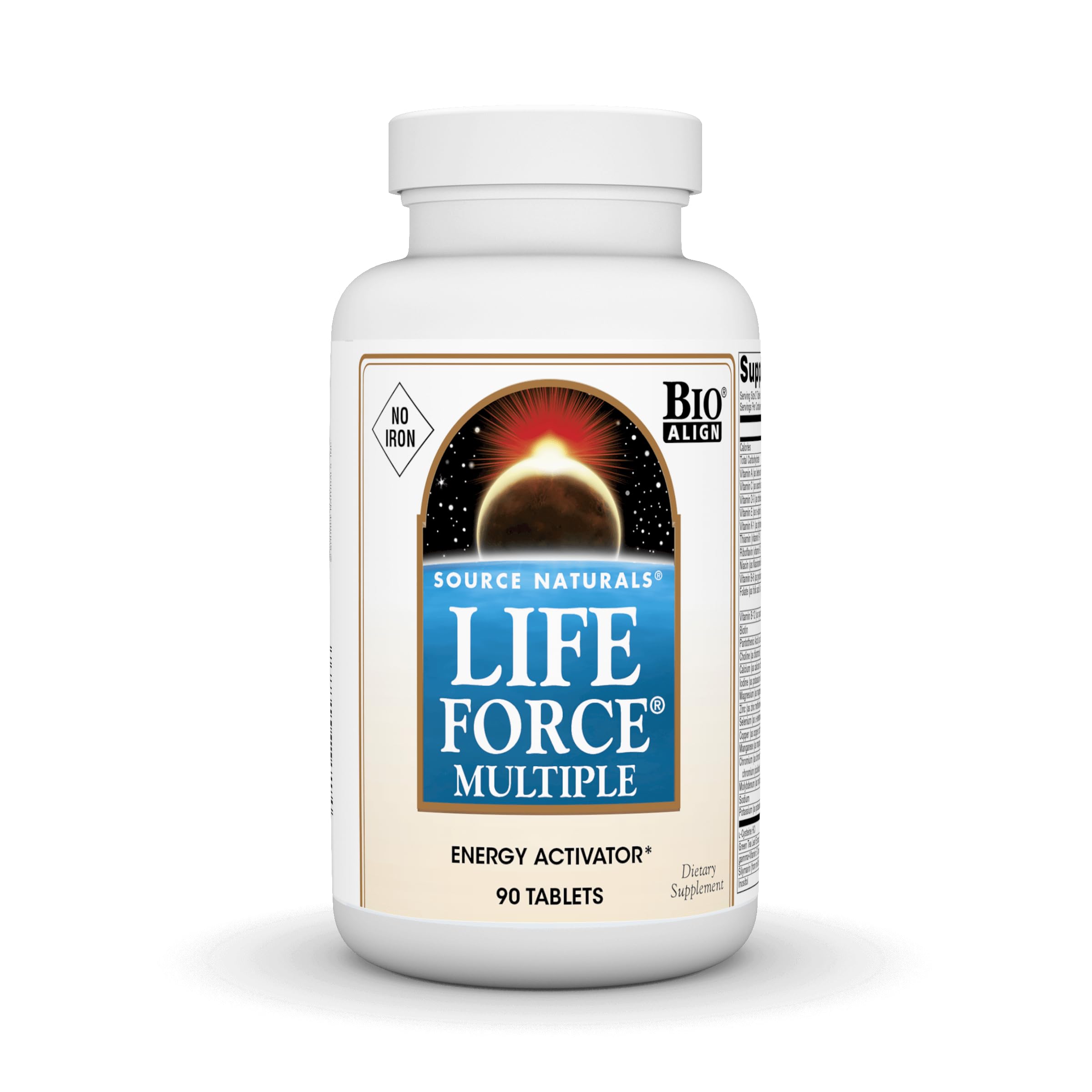 Source Naturals Life Force Multiple No Iron Energy Activator Complete Bio-Aligned Daily Vitamin - 90 Tablets